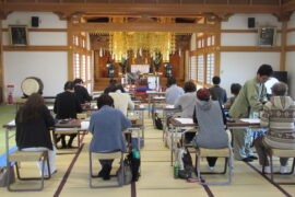 11月2日・16日　妙見宮にて書道教室が開催されました。次回12月は7日です。