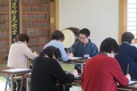 2月8日・15日　妙見宮にて書道教室が開催されました。次回は22日です。