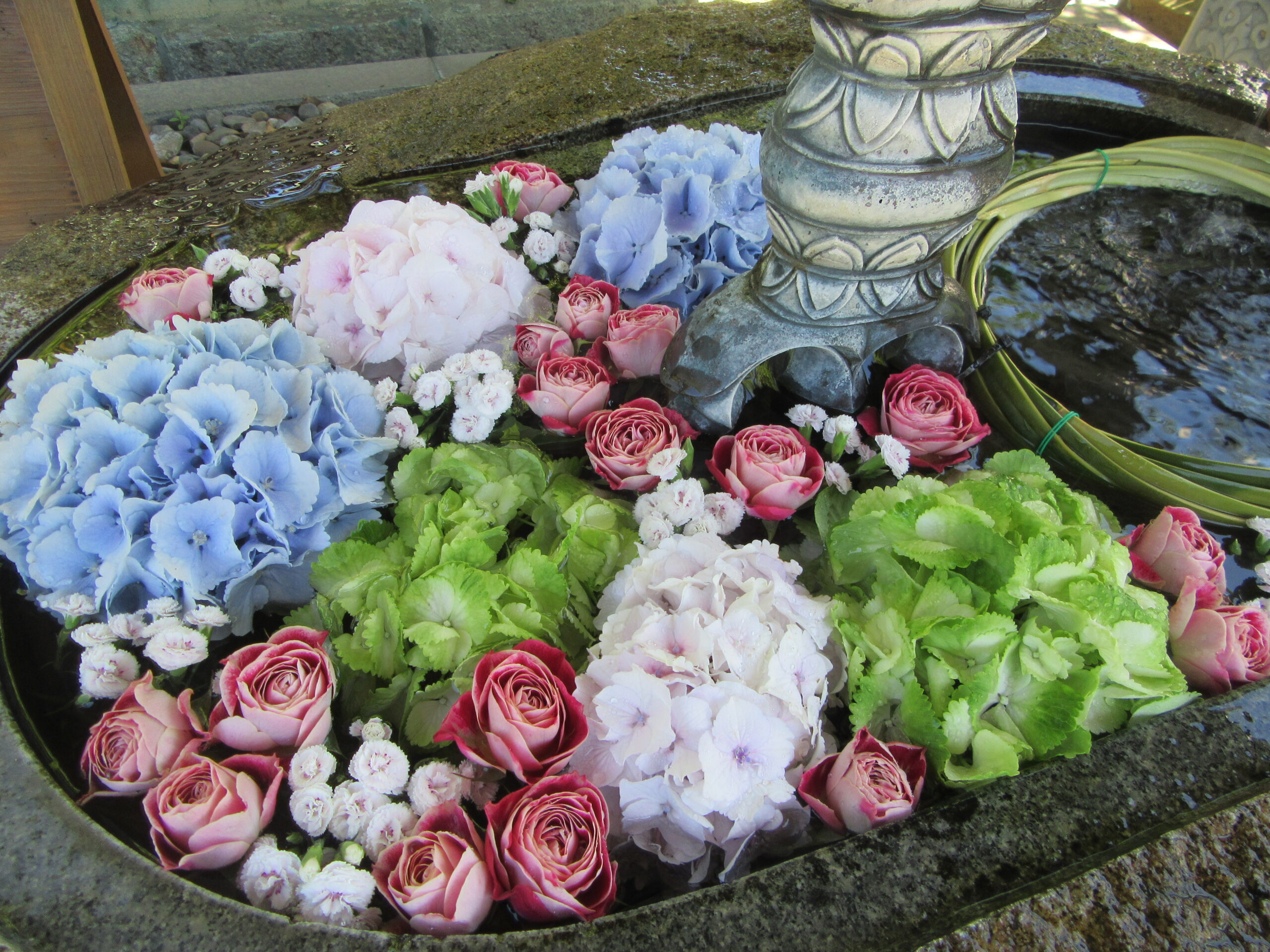 投稿についてもっと詳しく ６月の花手水です。