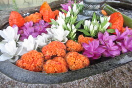 8月の花手水です。